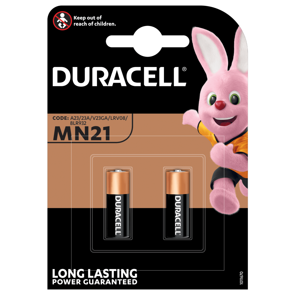 Duracell Specialty Alkaline MN21 size 12V batteries in 2-piece pack
