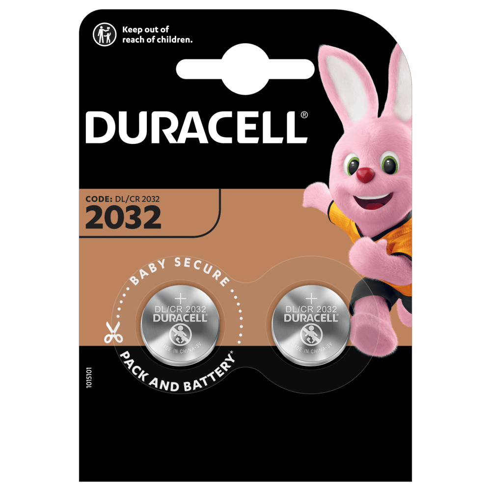 Duracell Lithium Coin 2032 with 2 batteries in a package